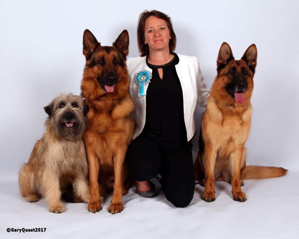 Image of Ann with 3 of her dogs
